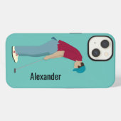 Hellblauer Golf-Themen Case-Mate iPhone-Hülle iPhone Hülle (Rückseite (Horizontal))