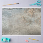 Hellblauer Grau, gewitterter Damast Hintergrund Seidenpapier (Basteln)