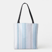 Hellblauer grauer Wasserfarben gestreifter Tote Ba Tasche (Rückseite)