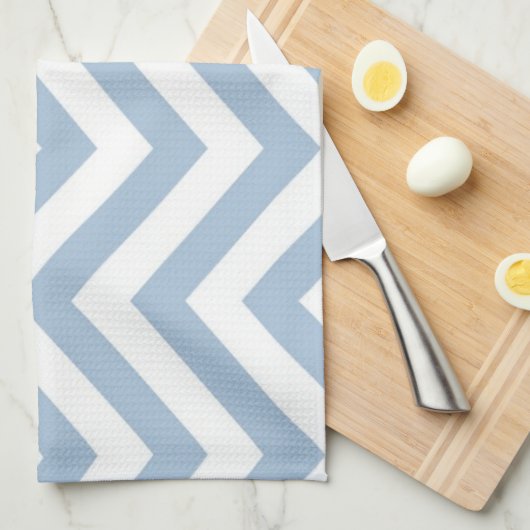 Hellblauer Grunge-strukturiertes Zickzack Geschirrtuch (Viertel Falte)