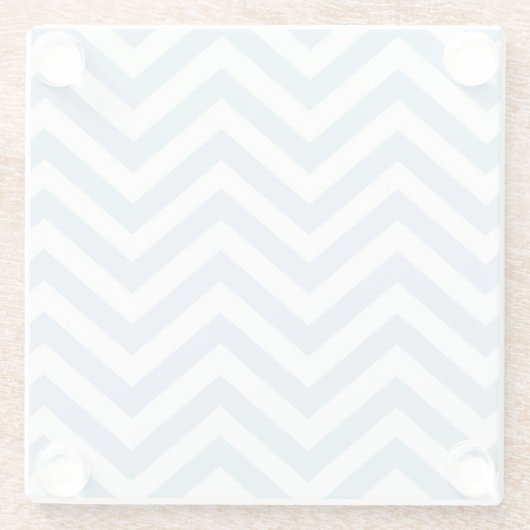Hellblauer Grunge-strukturiertes Zickzack Glasuntersetzer (Rückseite)
