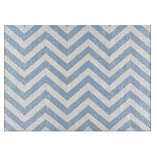 Hellblauer Grunge-strukturiertes Zickzack Schneidebrett (Vorderseite)