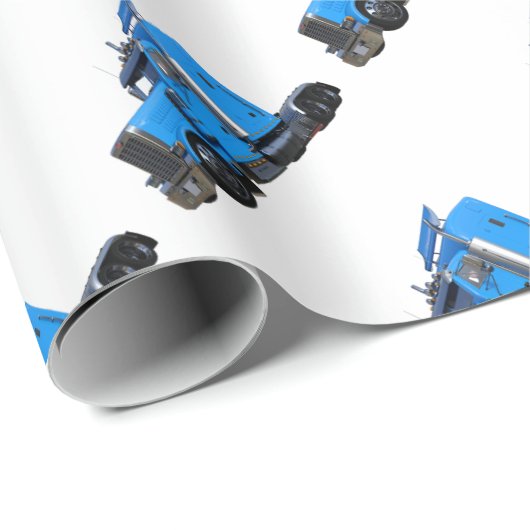 Hellblauer halb LKW in der drei Viertel-Ansicht Geschenkpapier (Rolleneckpunkt)