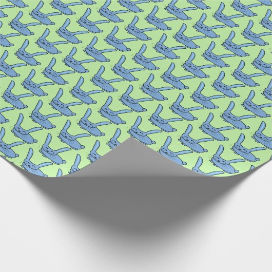 Hellblauer Hase Geschenkpapier (Ecke)