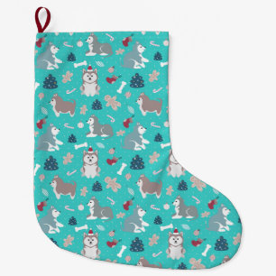 Hellblauer heiserer HundeweihnachtsStrumpf Großer Weihnachtsstrumpf