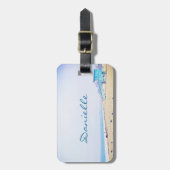 Hellblauer Himmel und Sandstrand Foto individuelle Gepäckanhänger (Vorderseite vertikal)