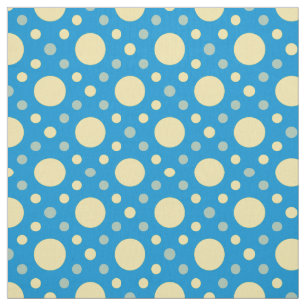 Hellblauer Hintergrund Gelber Polka Dot Nahtlos Stoff