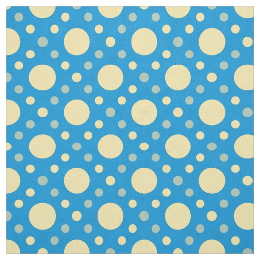 Hellblauer Hintergrund Gelber Polka Dot Nahtlos Stoff (Muster)