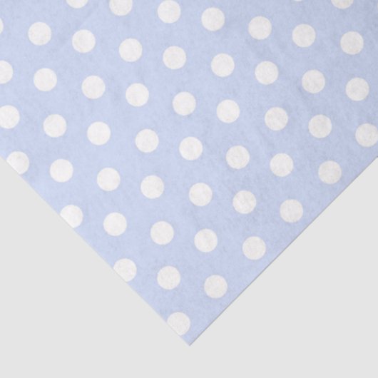 Hellblauer Hintergrund mit weißen Polka-Punkten Seidenpapier (Ausschnitt)