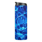 Hellblauer Hintergrund Thermosbecher (Nach rechts gedreht)