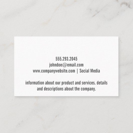 Hellblauer Hintergrund Visitenkarte (Rückseite)