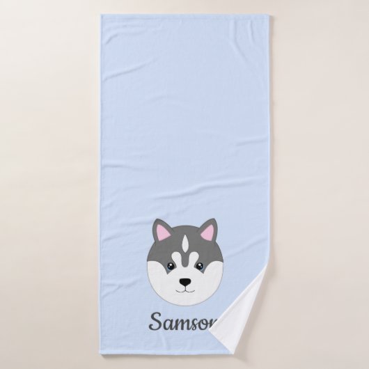 Hellblauer Hundetuch Badehandtuch (Badehandtuch)