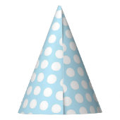 Hellblauer Hut mit weißen Punkten Partyhütchen (Rückseite)