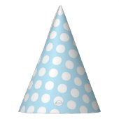 Hellblauer Hut mit weißen Punkten Partyhütchen (Links)