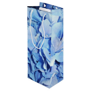 Hellblauer Hydrangea Geschenktüte Für Weinflaschen