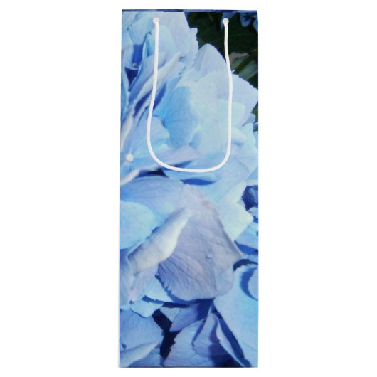 Hellblauer Hydrangea Geschenktüte Für Weinflaschen (Vorderseite)