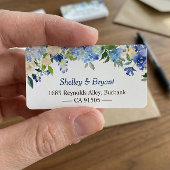 Hellblauer Hydrangea Wasserfarbenfloral Adressaufkleber