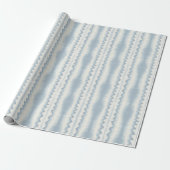 Hellblauer Ikat-Streifen auf Creme, Webmuster Geschenkpapier (Ungerollt)
