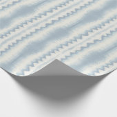 Hellblauer Ikat-Streifen auf Creme, Webmuster Geschenkpapier (Ecke)