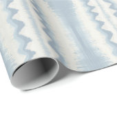 Hellblauer Ikat-Streifen auf Creme, Webmuster Geschenkpapier (Rolleneckpunkt)