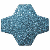 Hellblauer Imitat Glitzer Glitzern Fußball (Flach)