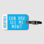 Hellblauer Individuelle Name Modernes, kühl Funny Gepäckanhänger (Vorderseite (Horizontal))