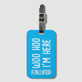 Hellblauer Individuelle Name Modernes, kühl Funny Gepäckanhänger (Vorderseite Vertikal)