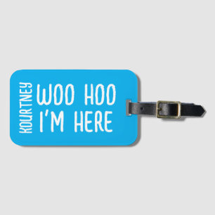 Hellblauer Individuelle Name Modernes, kühl Funny Gepäckanhänger