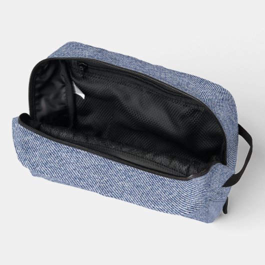 Hellblauer Jeans-Look Druck Cut Sew Bag Waschbeutel (Offen)