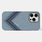 Hellblauer Jeans mit Strasssteinen iPhone Hülle (Rückseite (Horizontal))