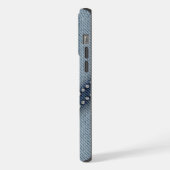Hellblauer Jeans mit Strasssteinen iPhone Hülle (Linke Seite)