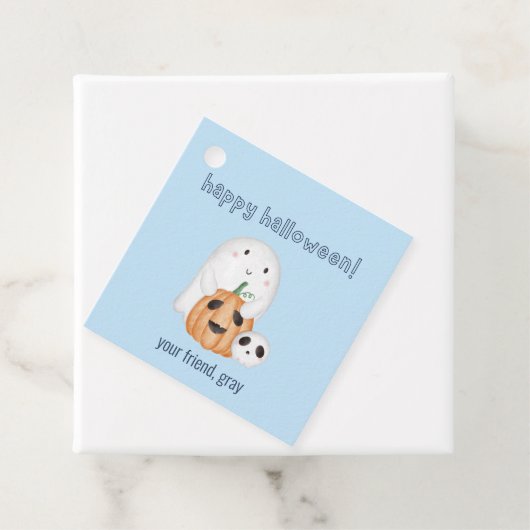 Hellblauer Jungs glücklich Geschenkanhänger (Beispiel)