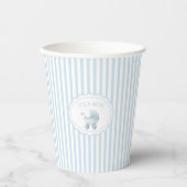 Hellblauer Kinderwagen Baby Boy Shower Pappbecher (Vorderseite)