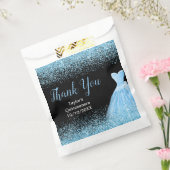 Hellblauer Kleid-Faux-Glitter-Quinceanera Geschenktütchen (Versiegelt)