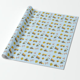 Hellblauer Konstruktions-Geburtstag  Geschenkpapier