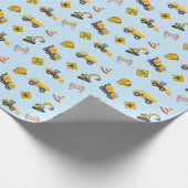 Hellblauer Konstruktions-Geburtstag Geschenkpapier (Ecke)