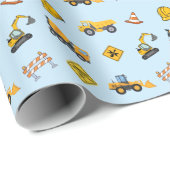 Hellblauer Konstruktions-Geburtstag  Geschenkpapier (Rolleneckpunkt)