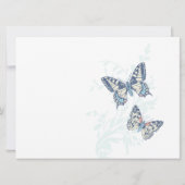Hellblauer Kunstschmetterling Save the Date eindri Einladung (Rückseite)