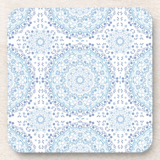Hellblauer Mandala-Untersetzer Getränkeuntersetzer (Vorderseite)
