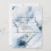 Hellblauer Marmor 50. Geburtstag Einladung (Rückseite)