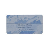 Hellblauer Marmor Adressaufkleber (Vorne)