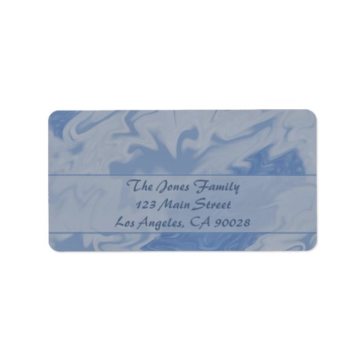 Hellblauer Marmor Adressaufkleber (Vorne)