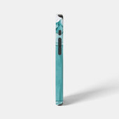 Hellblauer Marmor Elegantes Modernes Muster iPhone Hülle (Linke Seite)