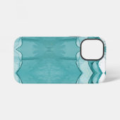 Hellblauer Marmor Elegantes Modernes Muster iPhone Hülle (Rückseite (Horizontal))