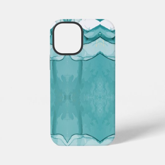 Hellblauer Marmor Elegantes Modernes Muster iPhone Hülle (Rückseite)