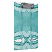 Hellblauer Marmor Elegantes Modernes Muster Klemmbrett (Rechts)
