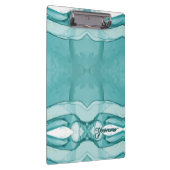 Hellblauer Marmor Elegantes Modernes Muster Klemmbrett (Rechts)