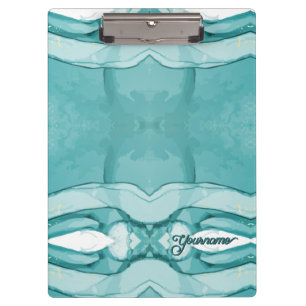 Hellblauer Marmor Elegantes Modernes Muster Klemmbrett