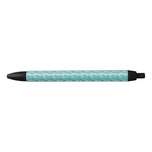 Hellblauer Marmor Elegantes Modernes Muster Kugelschreiber (Vorderseite)