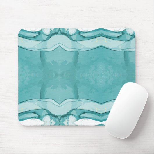 Hellblauer Marmor Elegantes Modernes Muster Mousepad (Mit Mouse)